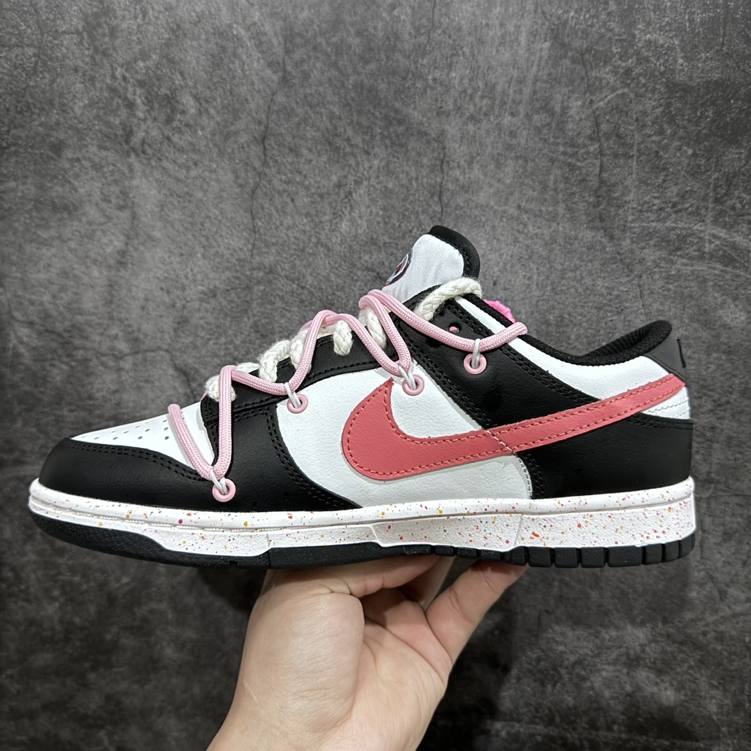 250 【CS版本】NK Dunk Low Multi-Color Swoosh SB低帮解构绑带活力三勾 黑白粉火焰勾 FD4623-157