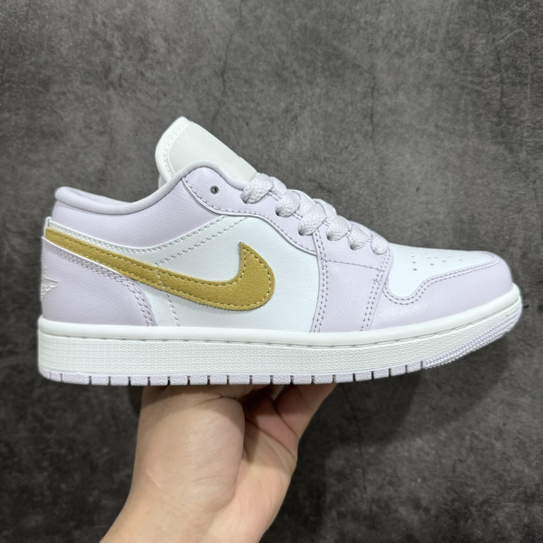 纯原AirJordanAJ1Low低帮白浅紫黄勾DC0774-501终端优势供应市面中低帮最具代表性版本