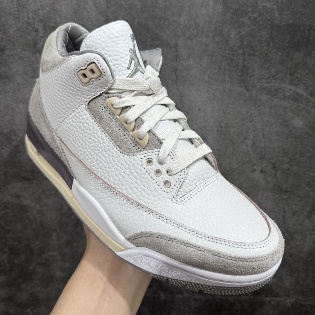 图片[3]-【LJ渠道版】A Ma Maniére x Air Jordan AJ3 Retro AMM联名白紫灰 DH3434-110n这个版本鞋面皮料用的荔枝头层皮n鞋面皮质偏硬 属于中上等品质  尺码：40 40.5 41 42 42.5 43 44 44.5 45 45.5 46 47.5 48.5n-莆田鞋批发中心