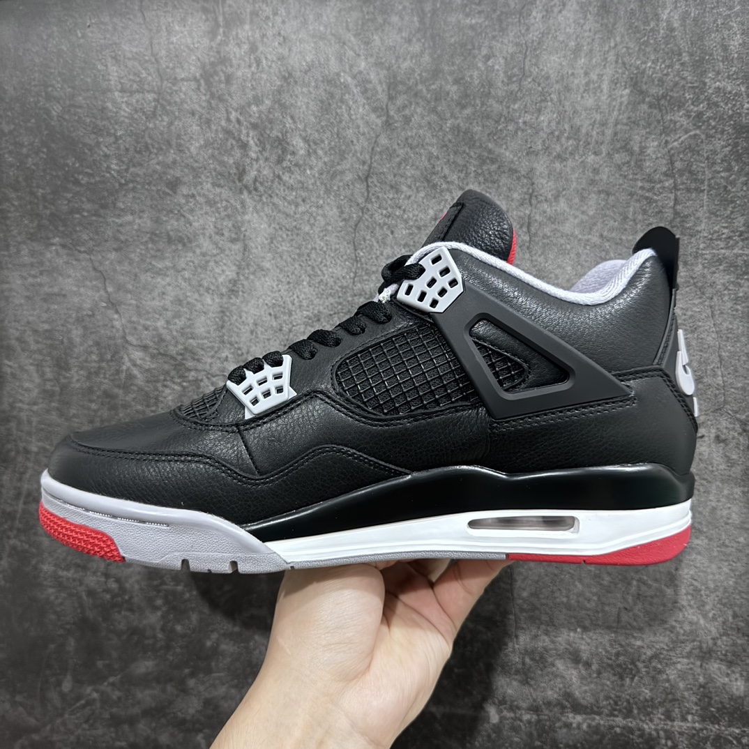 莞产AirJordan4“BredReimagined”aj4复刻新黑红皮面全码出货！目前市面唯一正确版