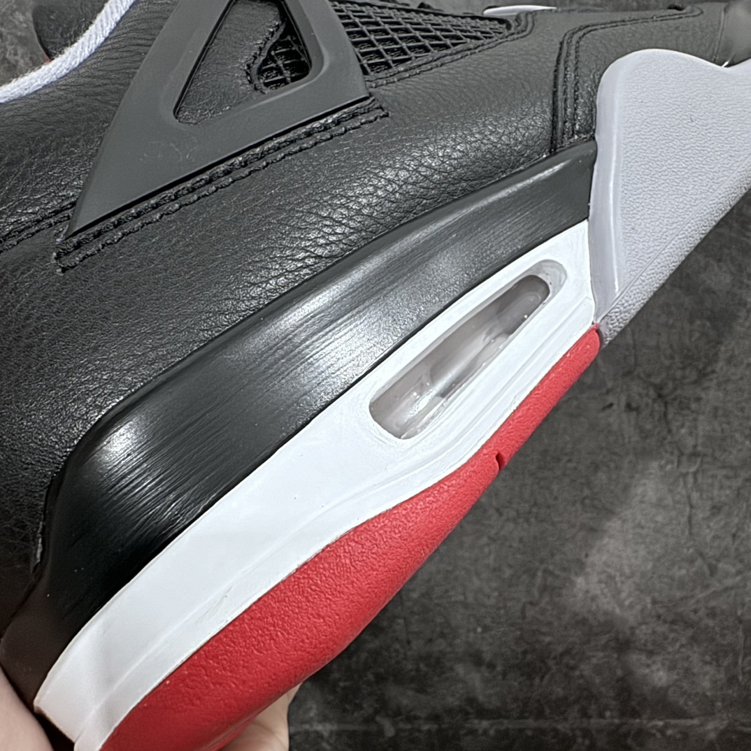 莞产AirJordan4“BredReimagined”aj4复刻新黑红皮面全码出货！目前市面唯一正确版