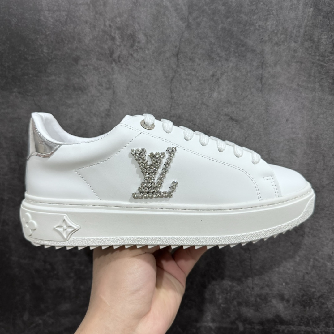 【广东顶级纯原】Louis Vuitton Time Out Low Sneaker LV 舒畅系列休闲松糕锯齿底系列板鞋n配件抽屉礼盒 防尘布袋 身份卡 小票采用软质粒面头层牛革拼接制成鞋面材质高密度电脑车线工艺 小牛真皮内里贴附nPU超软脚感乳胶鞋垫 外置隔色厚实橡胶大底 Size：35-45-莆田鞋批发中心