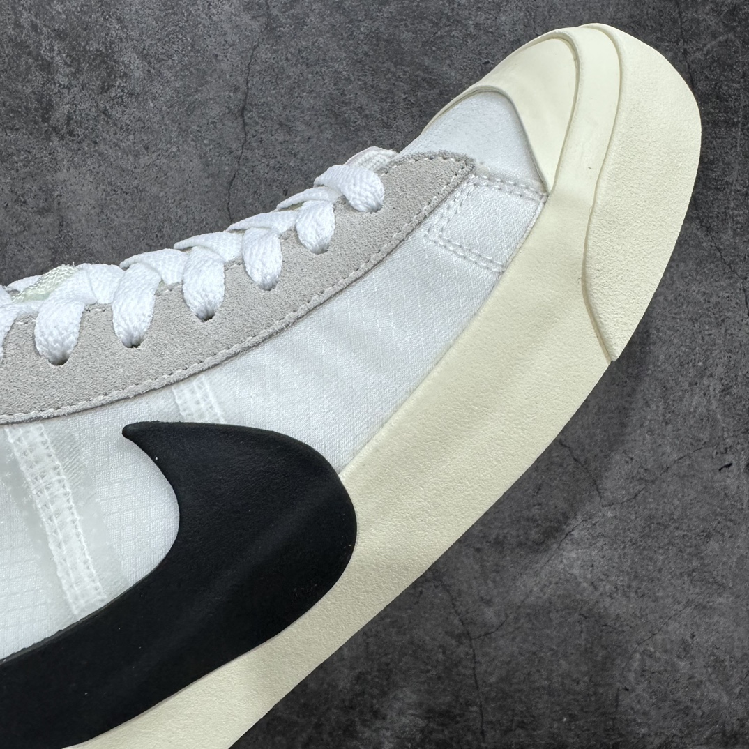 380 【全新Top版本】Off-White X Nike  Blazer Mid OW联名款开拓者高帮休闲板鞋 白色 AA3832-100