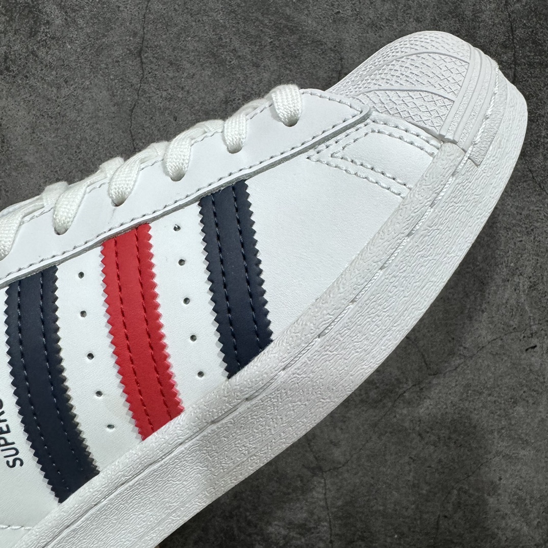 180 【渠道最强版】 Adidas   Originals Superstar 经典贝壳头休闲板鞋 深蓝红FX2328