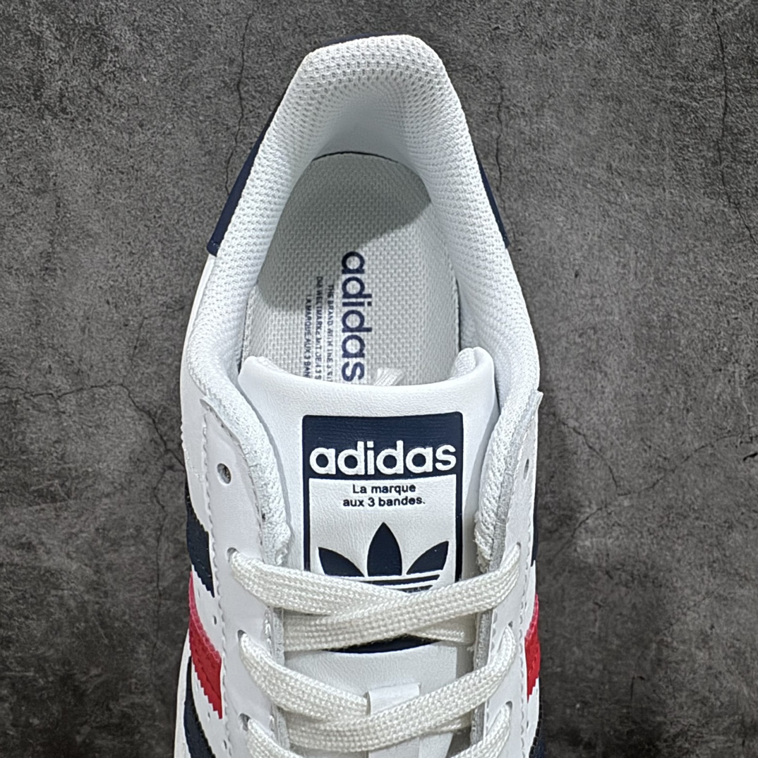 180 【渠道最强版】 Adidas   Originals Superstar 经典贝壳头休闲板鞋 深蓝红FX2328