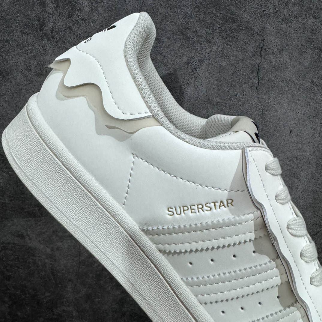 180 【渠道最强版】 Adidas   Originals Superstar 经典贝壳头休闲板鞋 奶油白GW4441