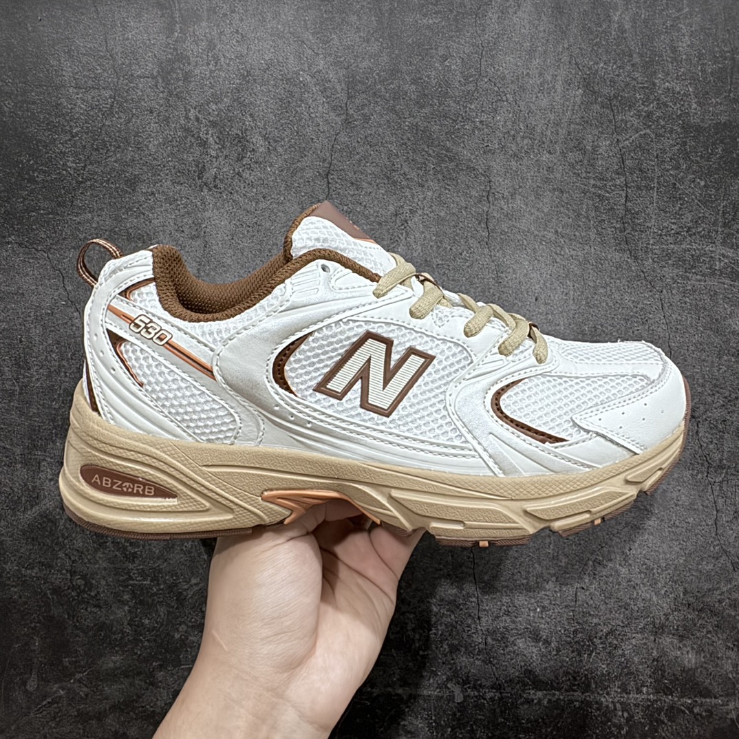 180 Niko And… x NB新百伦New Balance MR530系列复古老爹风网布跑步休闲运动鞋“联名白米黄咖啡棕”MR530N