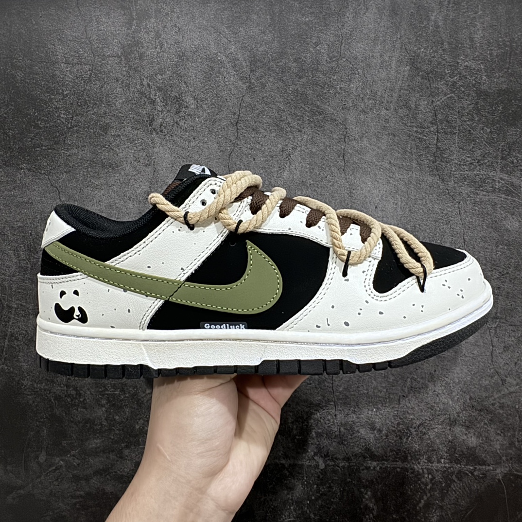 【纯原Z版】NK SB Dunk Low”Green/Beige“小小熊猫 解构麻绳 绑绳解构风 系列低帮休闲运动滑板板鞋 货号：DD1391-100 尺码：35.5 36 36.5 37.5 38 38.5 39 40 40.5 41 42 42.5 43 44 45 46-莆田鞋批发中心