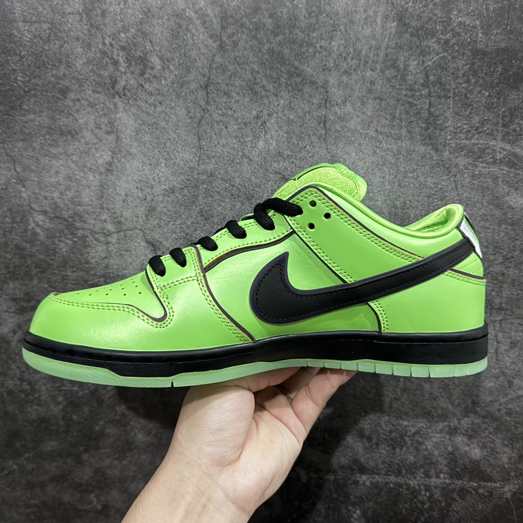 380 【Top版本】The Powerpuff Girls x Nike  SB Dunk Low 飞天小女警联名 绿色 毛毛 FZ8319-300