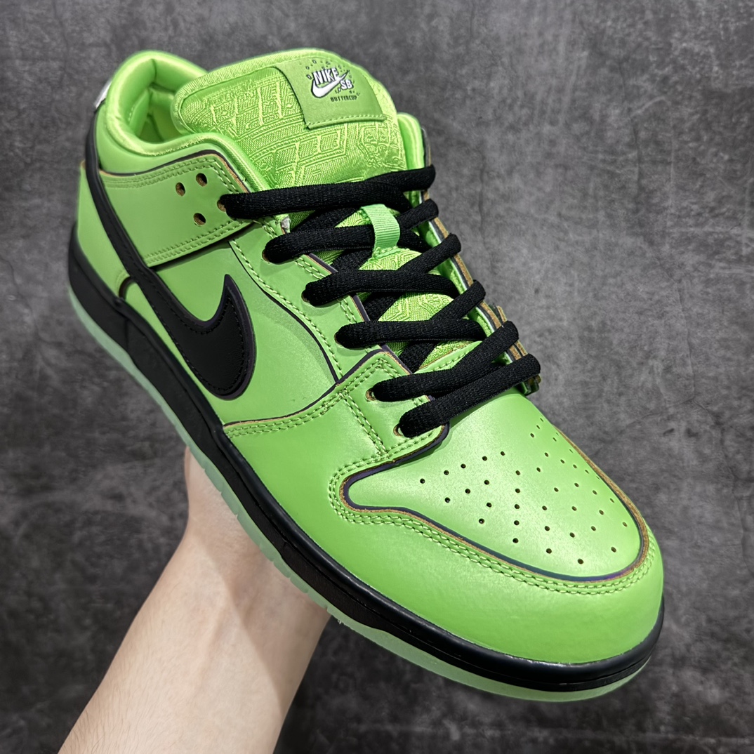 380 【Top版本】The Powerpuff Girls x Nike  SB Dunk Low 飞天小女警联名 绿色 毛毛 FZ8319-300