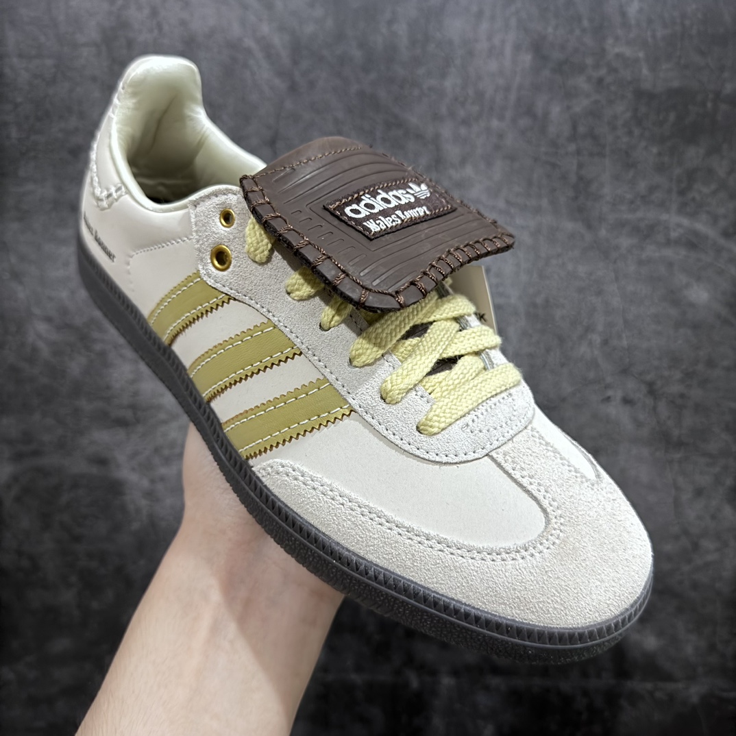 220 【纯原版】Wales Bonner x Adidas   Originals Samba Nubck 桑巴系列德训鞋 百搭低帮休闲运动板鞋 白棕色 ID0217