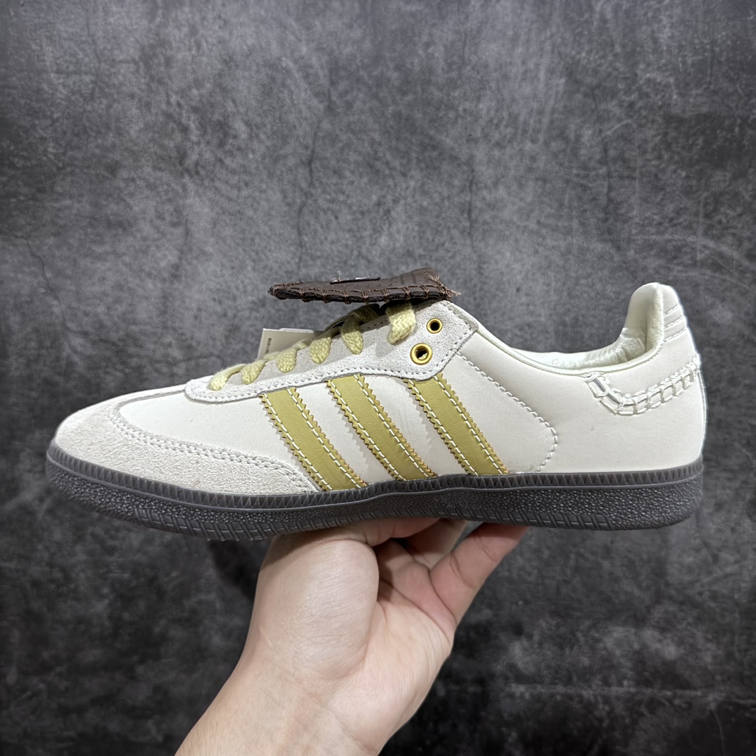 220 【纯原版】Wales Bonner x Adidas   Originals Samba Nubck 桑巴系列德训鞋 百搭低帮休闲运动板鞋 白棕色 ID0217