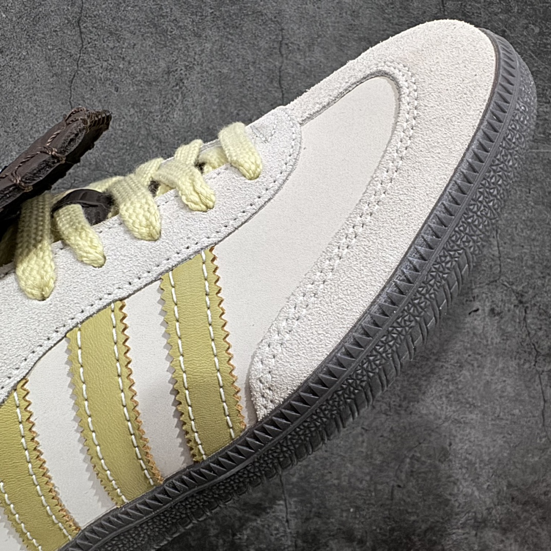 220 【纯原版】Wales Bonner x Adidas   Originals Samba Nubck 桑巴系列德训鞋 百搭低帮休闲运动板鞋 白棕色 ID0217