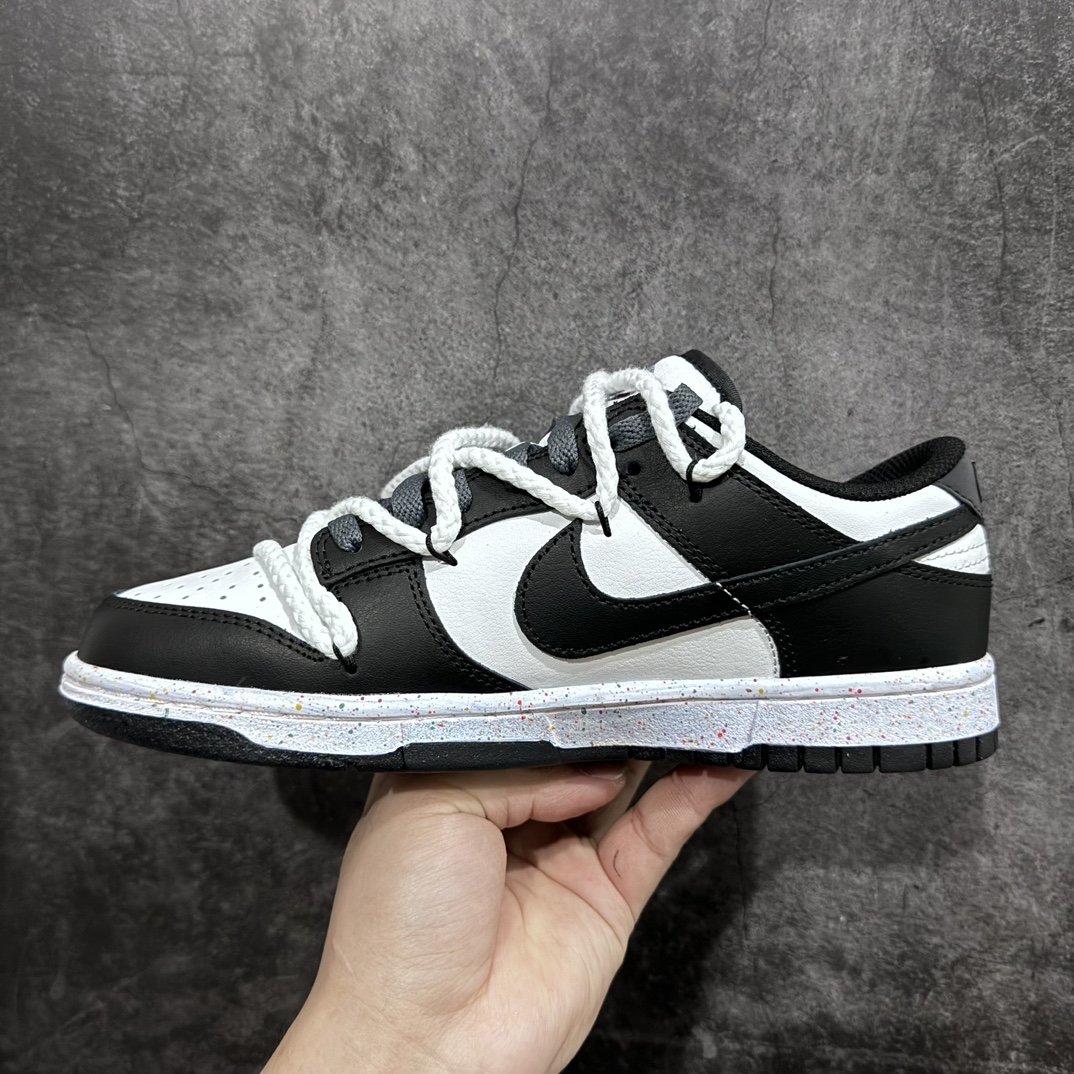 250 【CS版本】NK Dunk Low Multi-Color Swoosh SB低帮解构绑带活力三勾 黑白 FD4623-160