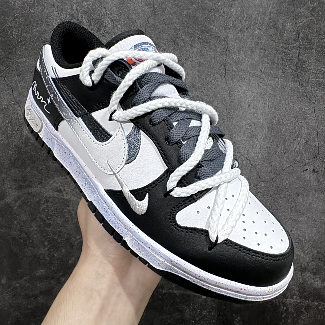 250 【CS版本】NK Dunk Low Multi-Color Swoosh SB低帮解构绑带活力三勾 黑白 FD4623-160