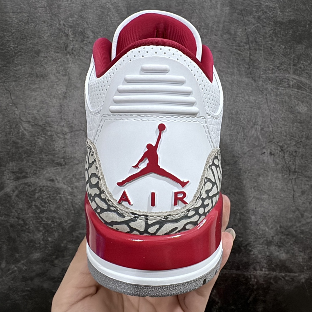 450 【X版纯原】aj3 白红水泥 白酒红 新货全码出货 Air Jordan 3 Retro ”Cardinal Red” 复古篮球鞋 CT8532-126