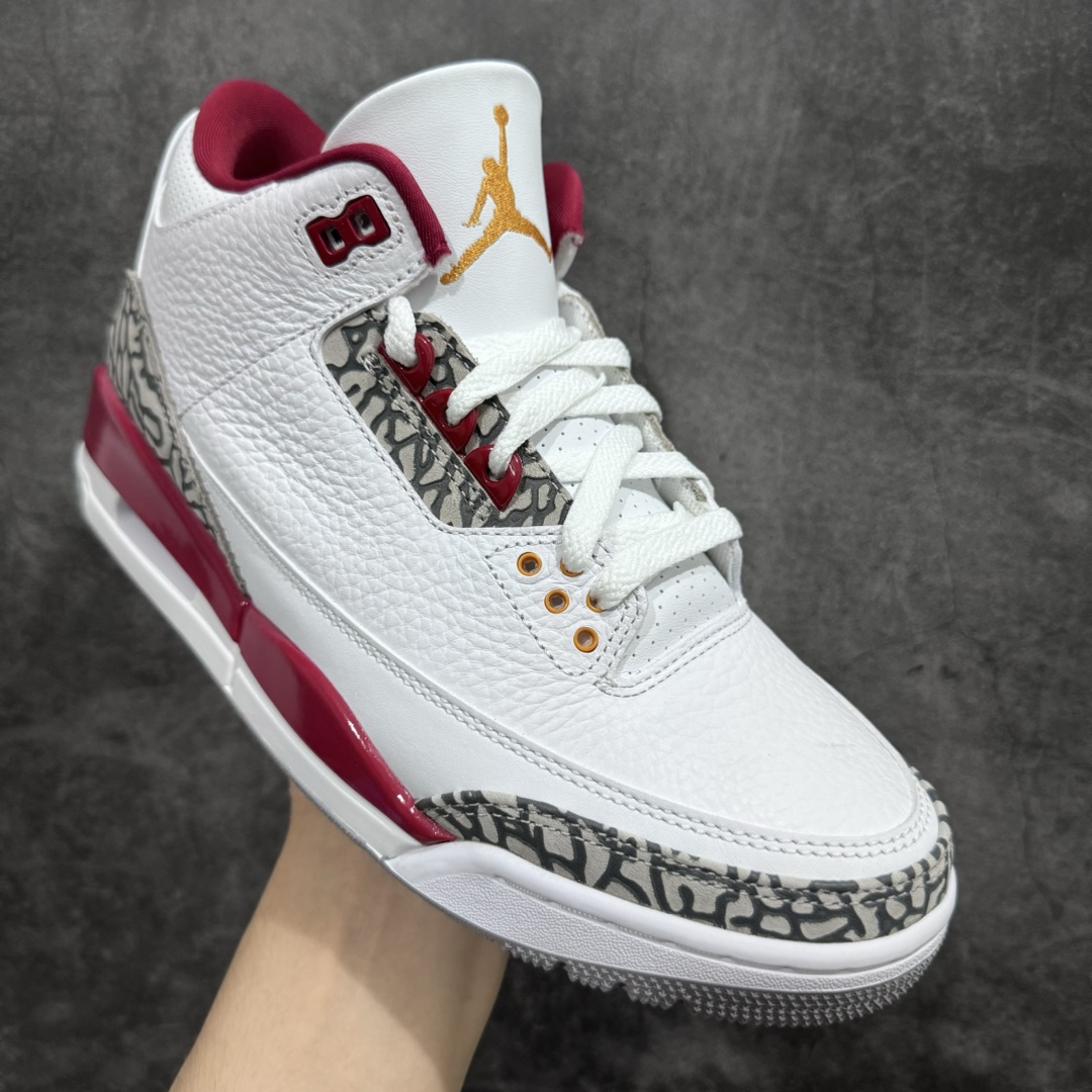 450 【X版纯原】aj3 白红水泥 白酒红 新货全码出货 Air Jordan 3 Retro ”Cardinal Red” 复古篮球鞋 CT8532-126