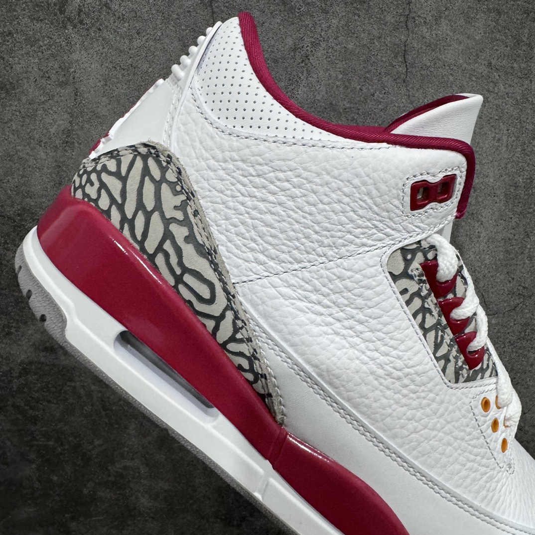 450 【X版纯原】aj3 白红水泥 白酒红 新货全码出货 Air Jordan 3 Retro ”Cardinal Red” 复古篮球鞋 CT8532-126