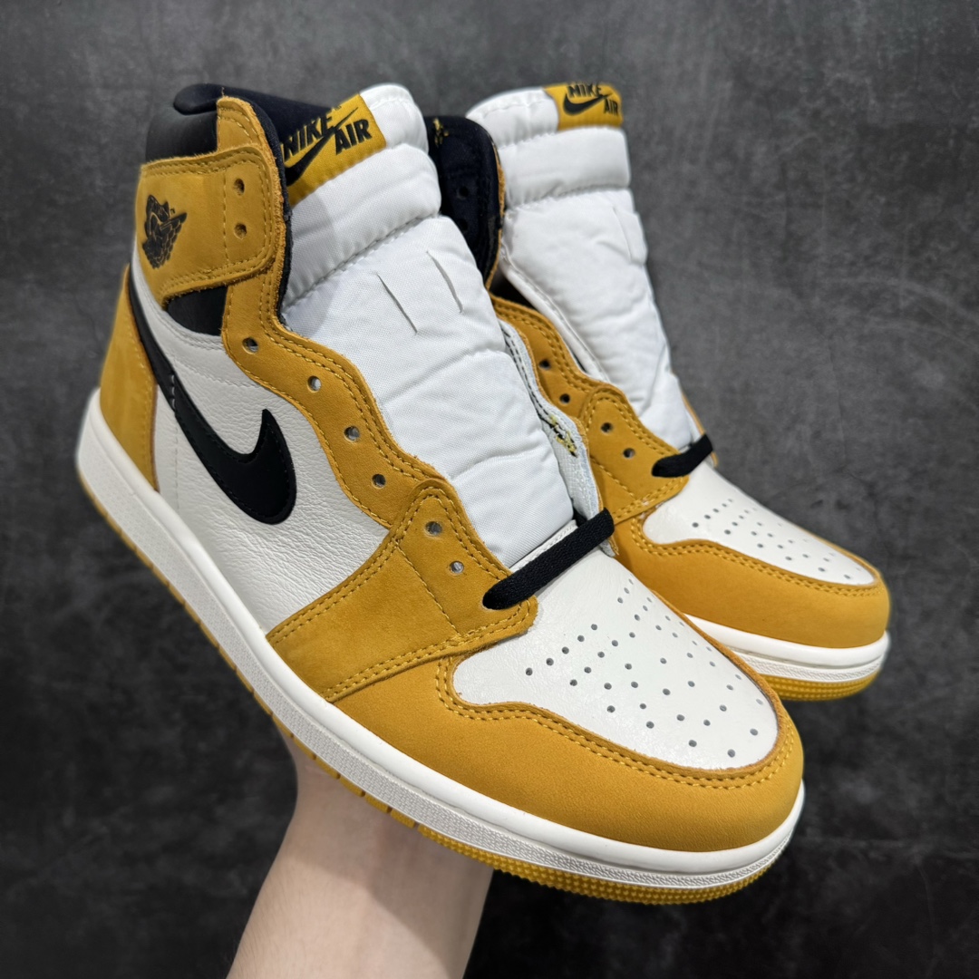 【原厂版】Air Jordan AJ1高帮 OG黄赭色 白黄小麦n官方即将发收款 顶级品质 实拍即所得 尺码40-47.5 货号DZ5485-701-莆田鞋批发中心