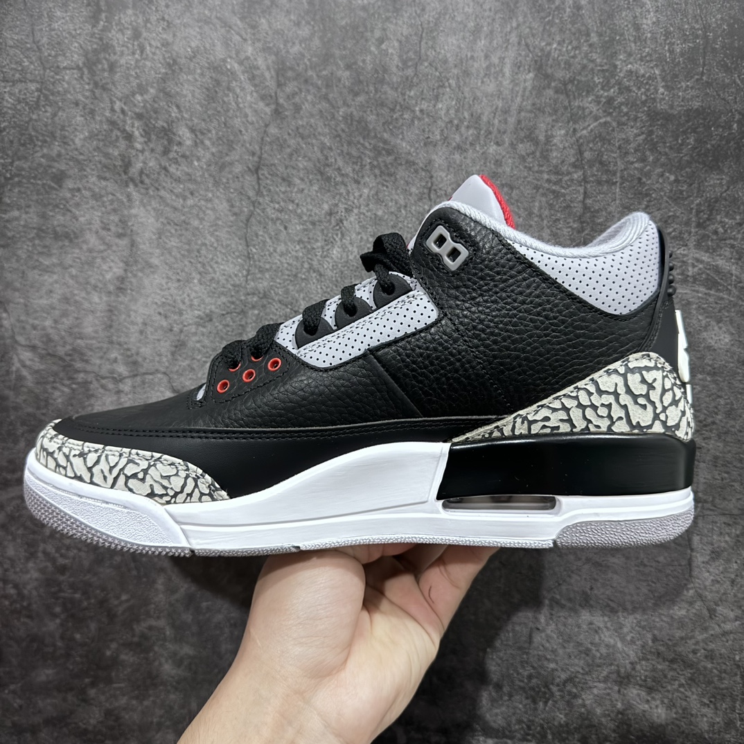 图片[2]-【渠道LJ版本】Air Jordan AJ3 Retro 黑水泥 854262-001原楦原纸板开发 确保原汁原味原厂皮料质感色泽绝无偏差完美中底拉帮 原厂中底钢印 原档案大底 如假白送 大底纹路气垫通透度PU的回弹性均百分百还原原厂电绣鞋舌飞人刺绣针数立体讲究精细欢迎对比正品原鞋SIZE：40 40.5 41 42 42.5 43 44 44.5 45 46 47.5-莆田鞋批发中心