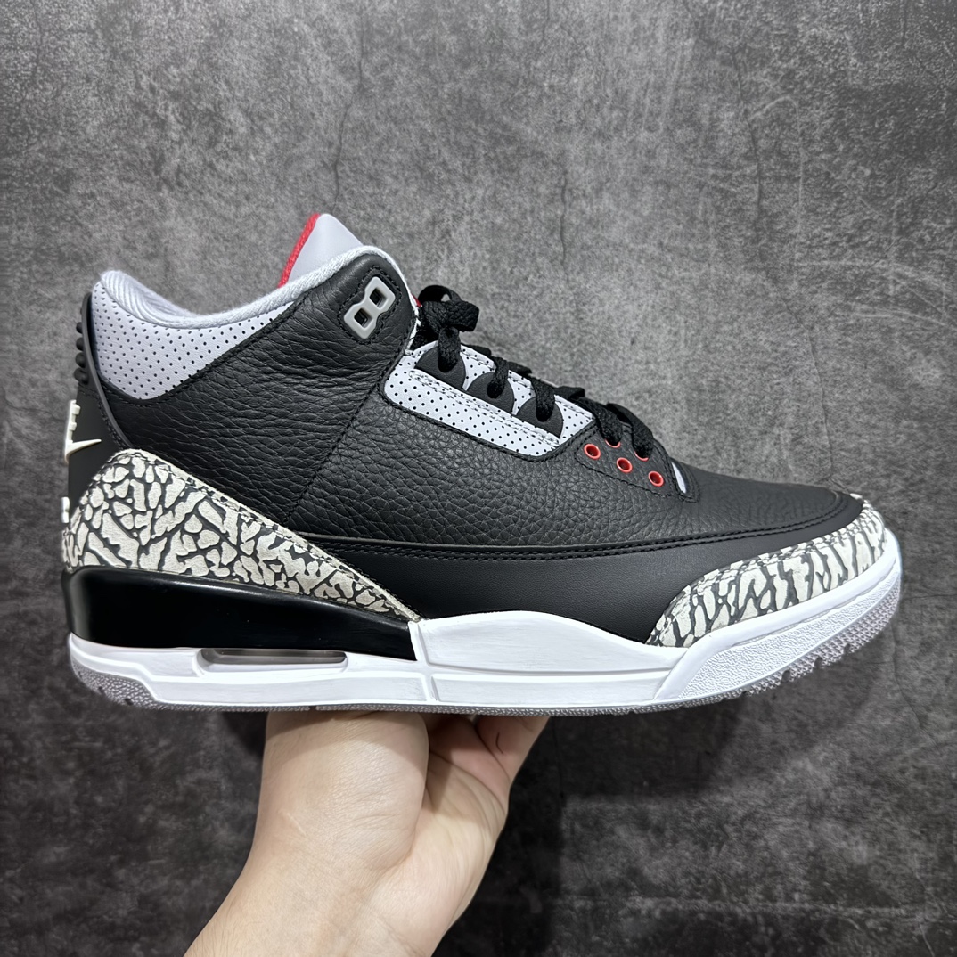 【渠道LJ版本】Air Jordan AJ3 Retro 黑水泥 854262-001原楦原纸板开发 确保原汁原味原厂皮料质感色泽绝无偏差完美中底拉帮 原厂中底钢印 原档案大底 如假白送 大底纹路气垫通透度PU的回弹性均百分百还原原厂电绣鞋舌飞人刺绣针数立体讲究精细欢迎对比正品原鞋SIZE：40 40.5 41 42 42.5 43 44 44.5 45 46 47.5-莆田鞋批发中心