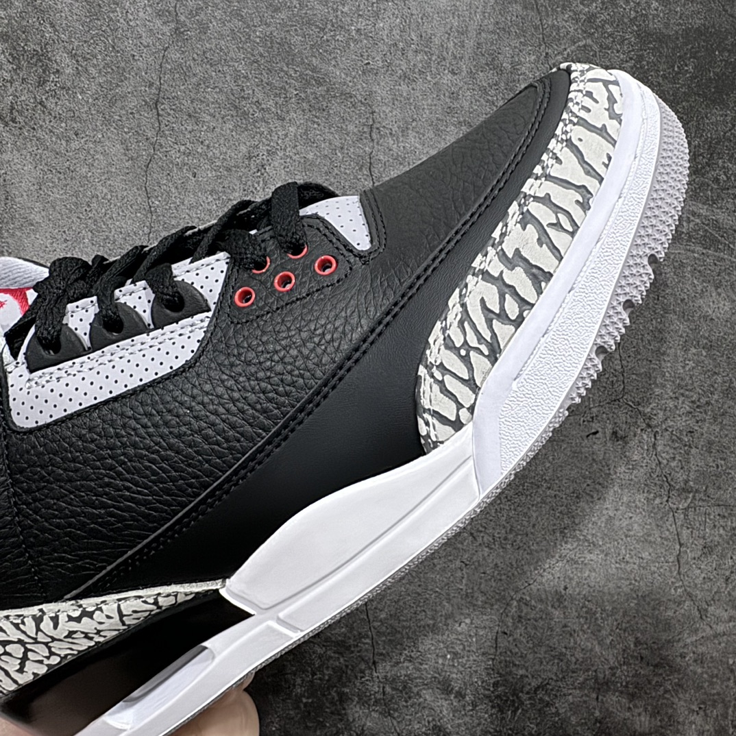 图片[6]-【渠道LJ版本】Air Jordan AJ3 Retro 黑水泥 854262-001原楦原纸板开发 确保原汁原味原厂皮料质感色泽绝无偏差完美中底拉帮 原厂中底钢印 原档案大底 如假白送 大底纹路气垫通透度PU的回弹性均百分百还原原厂电绣鞋舌飞人刺绣针数立体讲究精细欢迎对比正品原鞋SIZE：40 40.5 41 42 42.5 43 44 44.5 45 46 47.5-莆田鞋批发中心