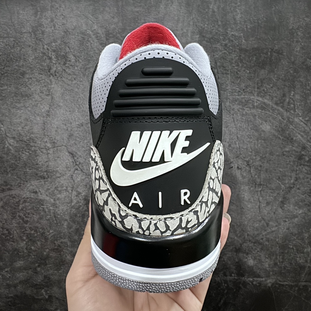 图片[4]-【渠道LJ版本】Air Jordan AJ3 Retro 黑水泥 854262-001原楦原纸板开发 确保原汁原味原厂皮料质感色泽绝无偏差完美中底拉帮 原厂中底钢印 原档案大底 如假白送 大底纹路气垫通透度PU的回弹性均百分百还原原厂电绣鞋舌飞人刺绣针数立体讲究精细欢迎对比正品原鞋SIZE：40 40.5 41 42 42.5 43 44 44.5 45 46 47.5-莆田鞋批发中心