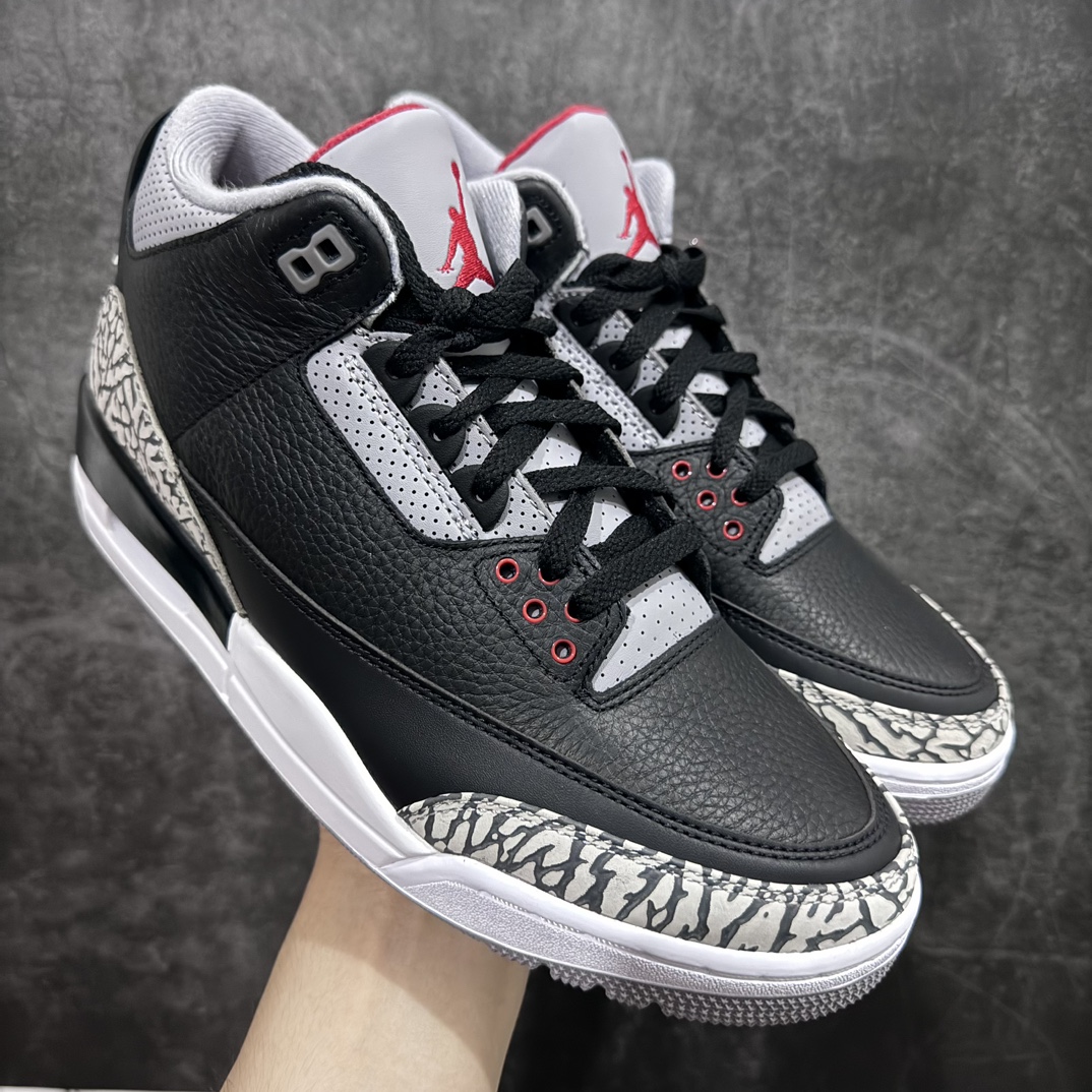 【渠道LJ版本】Air Jordan AJ3 Retro 黑水泥 854262-001原楦原纸板开发 确保原汁原味原厂皮料质感色泽绝无偏差完美中底拉帮 原厂中底钢印 原档案大底 如假白送 大底纹路气垫通透度PU的回弹性均百分百还原原厂电绣鞋舌飞人刺绣针数立体讲究精细欢迎对比正品原鞋SIZE：40 40.5 41 42 42.5 43 44 44.5 45 46 47.5-莆田鞋批发中心