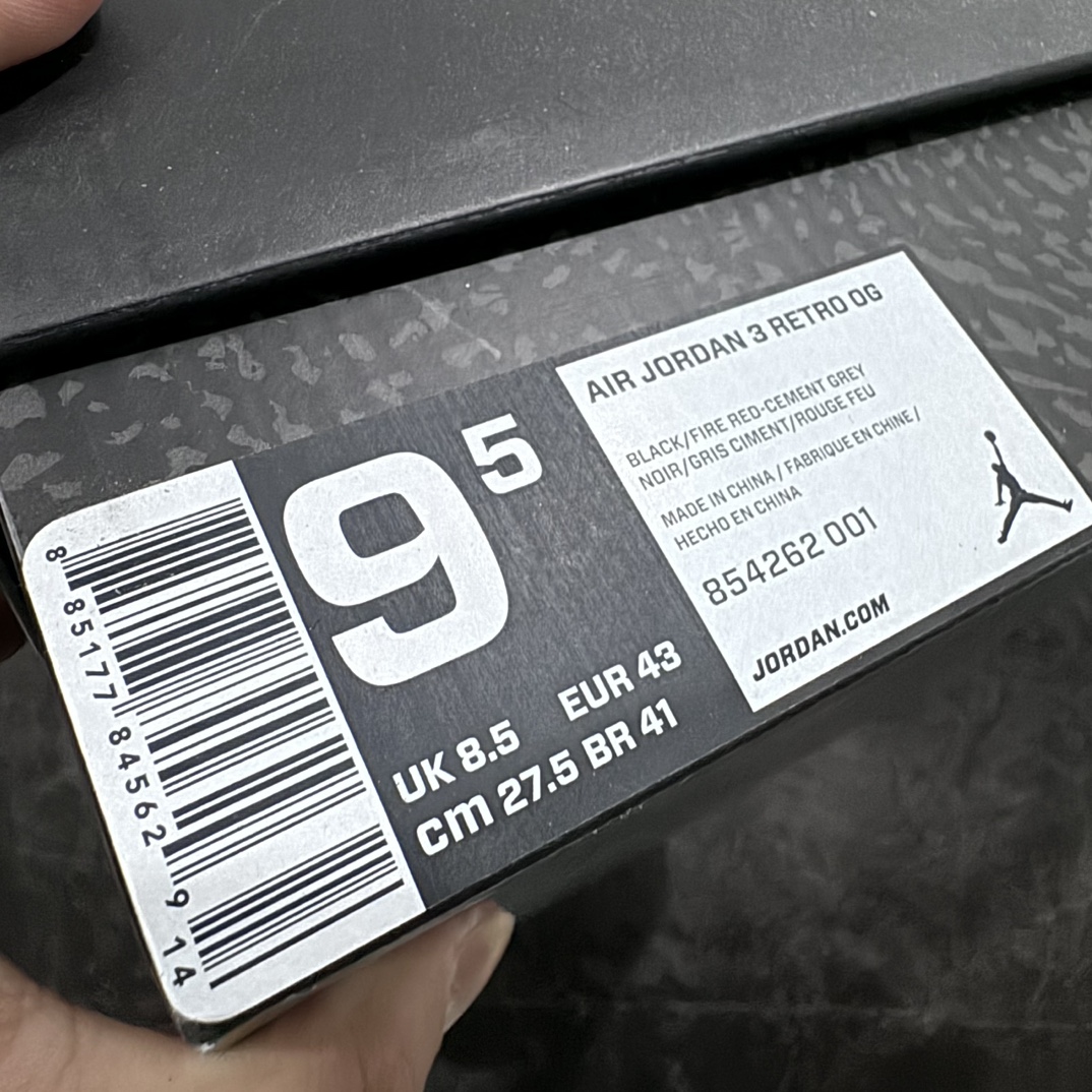 图片[9]-【渠道LJ版本】Air Jordan AJ3 Retro 黑水泥 854262-001原楦原纸板开发 确保原汁原味原厂皮料质感色泽绝无偏差完美中底拉帮 原厂中底钢印 原档案大底 如假白送 大底纹路气垫通透度PU的回弹性均百分百还原原厂电绣鞋舌飞人刺绣针数立体讲究精细欢迎对比正品原鞋SIZE：40 40.5 41 42 42.5 43 44 44.5 45 46 47.5-莆田鞋批发中心