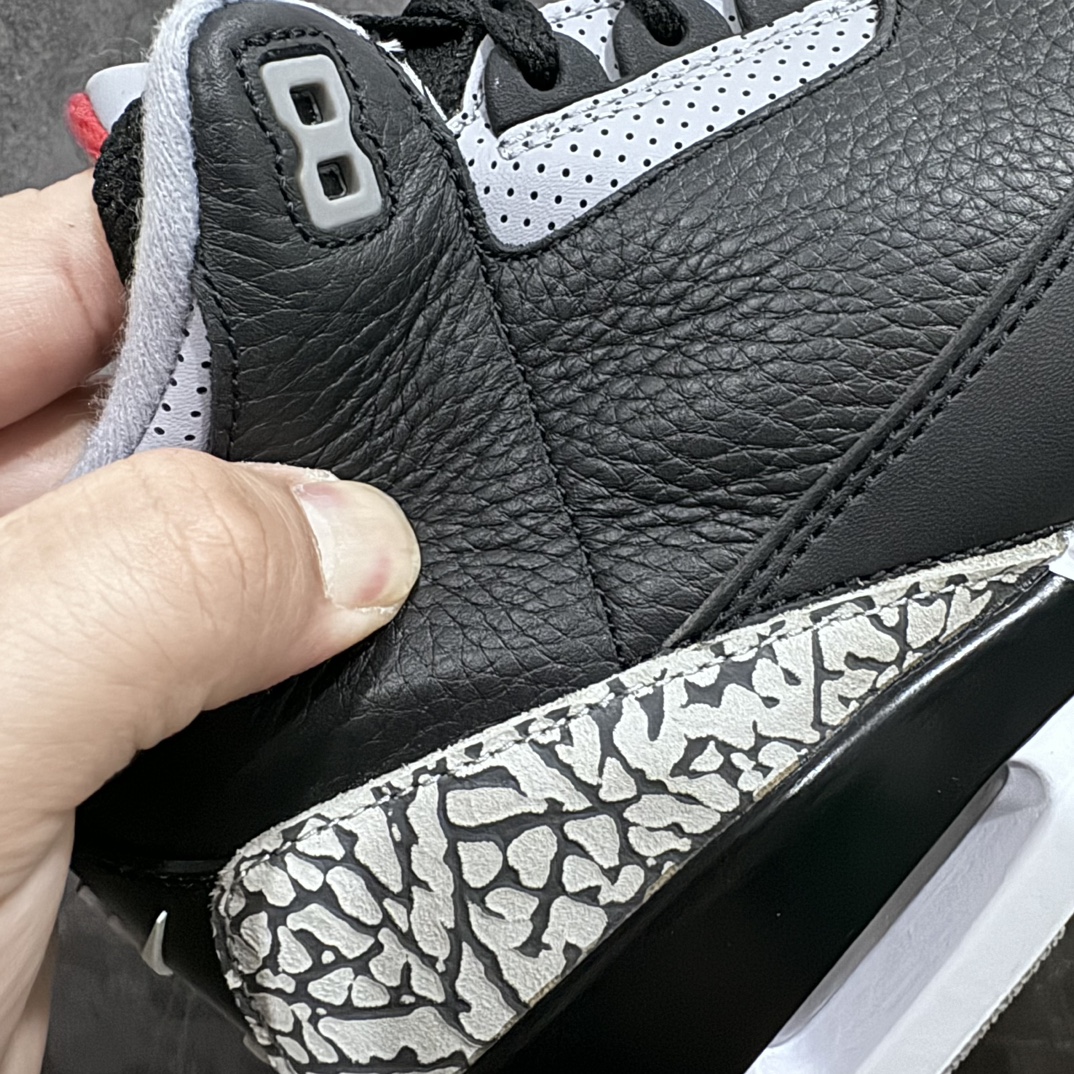 图片[8]-【渠道LJ版本】Air Jordan AJ3 Retro 黑水泥 854262-001原楦原纸板开发 确保原汁原味原厂皮料质感色泽绝无偏差完美中底拉帮 原厂中底钢印 原档案大底 如假白送 大底纹路气垫通透度PU的回弹性均百分百还原原厂电绣鞋舌飞人刺绣针数立体讲究精细欢迎对比正品原鞋SIZE：40 40.5 41 42 42.5 43 44 44.5 45 46 47.5-莆田鞋批发中心