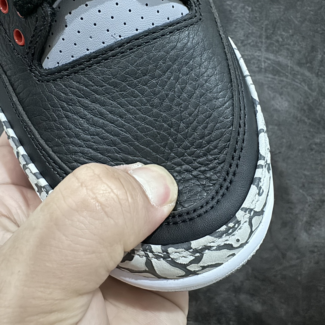 图片[3]-【渠道LJ版本】Air Jordan AJ3 Retro 黑水泥 854262-001原楦原纸板开发 确保原汁原味原厂皮料质感色泽绝无偏差完美中底拉帮 原厂中底钢印 原档案大底 如假白送 大底纹路气垫通透度PU的回弹性均百分百还原原厂电绣鞋舌飞人刺绣针数立体讲究精细欢迎对比正品原鞋SIZE：40 40.5 41 42 42.5 43 44 44.5 45 46 47.5-莆田鞋批发中心