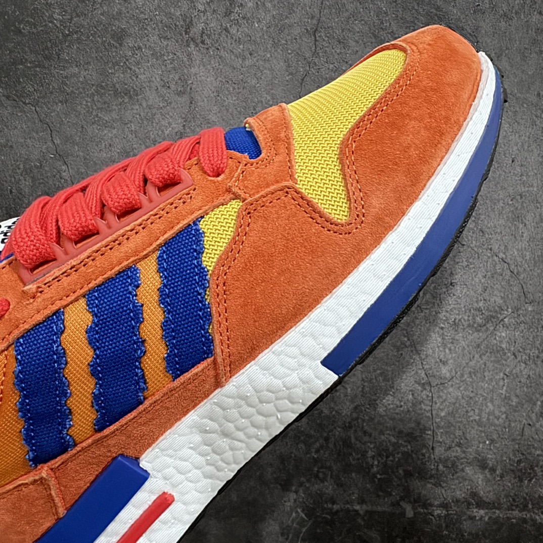 280 【外贸纯原版】Adidas Originals ZX500 RM Boost"SON GOKU"系列低帮爆米花高弹复古休闲运动百搭跑鞋“联名橙蓝孙悟空”D97046