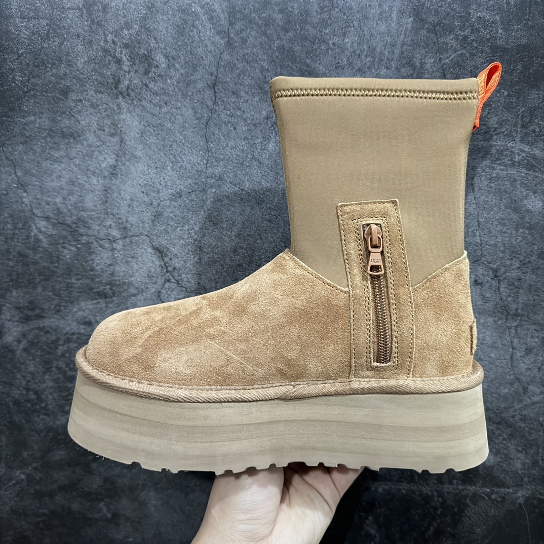 图片[2]-UGG Classic Dipper2023新款迪普靴 1144031 大爆款nEVA高弹橡胶大底 舒适轻盈 优选质感鞋面 采用翻毛皮 氯丁橡胶鞋面 舒适时髦一并拿捏 17毫米厚茸内里 御寒保暖 中部带多功能拉链设计 代购必备 专柜正品楦形 防污防水面 尺码：35 36 37 38 39 40-莆田鞋批发中心