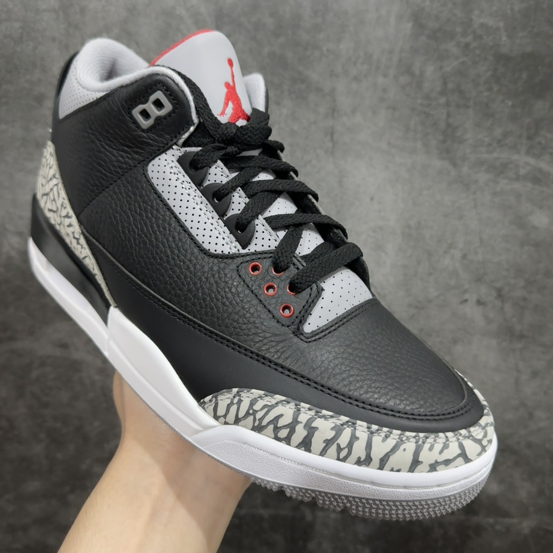 纯原版AirJordanAJ3Retro黑水泥854262-001原楦原纸板开发确保原汁原味原厂皮料质感