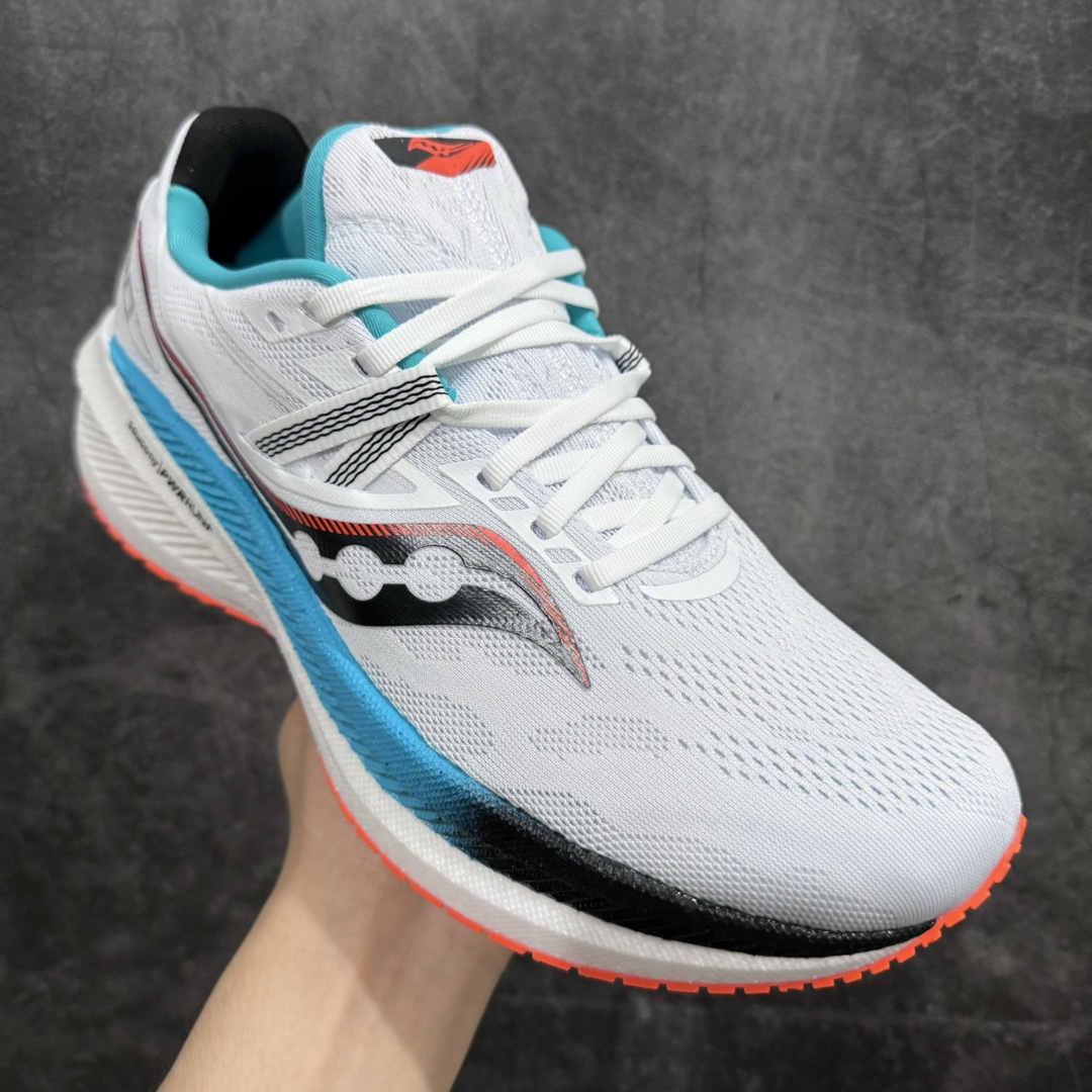 图片[3]-【纯原版】Saucony Triumph 20 索康尼胜利20代旗舰级缓震型跑鞋n市场最高版本 区别市场通货真爆版本n大底为PWRRUN+高弹缓震泡棉材质,兼具软和弹的性能，舒适踩S感，并非市场便宜版本的超软真爆底，鞋型立体直挺有型不软踏，中底带钢印，超高清洁度，硬质大鞋盒，非市场节约成本的小薄鞋盒，一分钱一分货！n此款性能相比前几代再升级：鞋面采用全新升级的工学网设计 贴合脚部更透气 中底部分使用最新的PWRRUN+材质 搭配PWRRUN+鞋垫使中底的大幅加厚 10mm坡差进一步提供缓震、回弹性能 内底则采用了FORMFIT动态适应系统 动态契合脚型 提升包裹性和舒适性 提供更卓越的动态回馈体验 XT-900橡胶大底 可提供良好的抓地力和较强抗磨性能 SIZE：36 36.5 37.5 38 38.5 39 40 40.5 41 42 42.5 43 44 44.5 45-莆田鞋批发中心