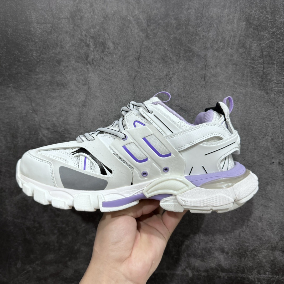 480 【Good纯原】BALENCIAGA Track Trainers 巴黎世家 3.0代复古野跑姥爹潮流百搭慢跑鞋 白浅紫