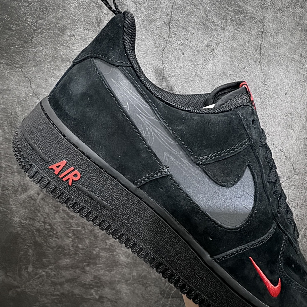 [Pure original HY version] Nike Air Force 1 Low reflective black hook DZ4514-001