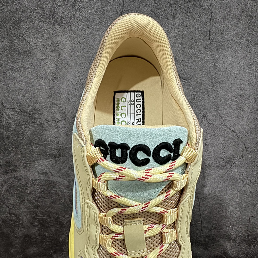 450 【广东顶级纯原】古驰Gucci Run 低帮 米黄色 爆款G家 RUN系列 休闲运动鞋老爹鞋跑鞋