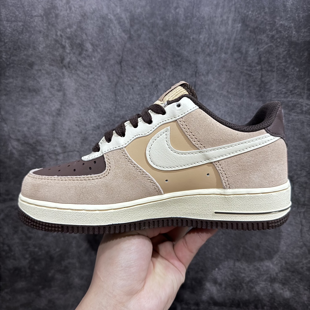 Nk Air Force 1'07 Low Black Moon Color Beige Brown Stitching Air Force One Low-top Casual Sneakers FB8878-200