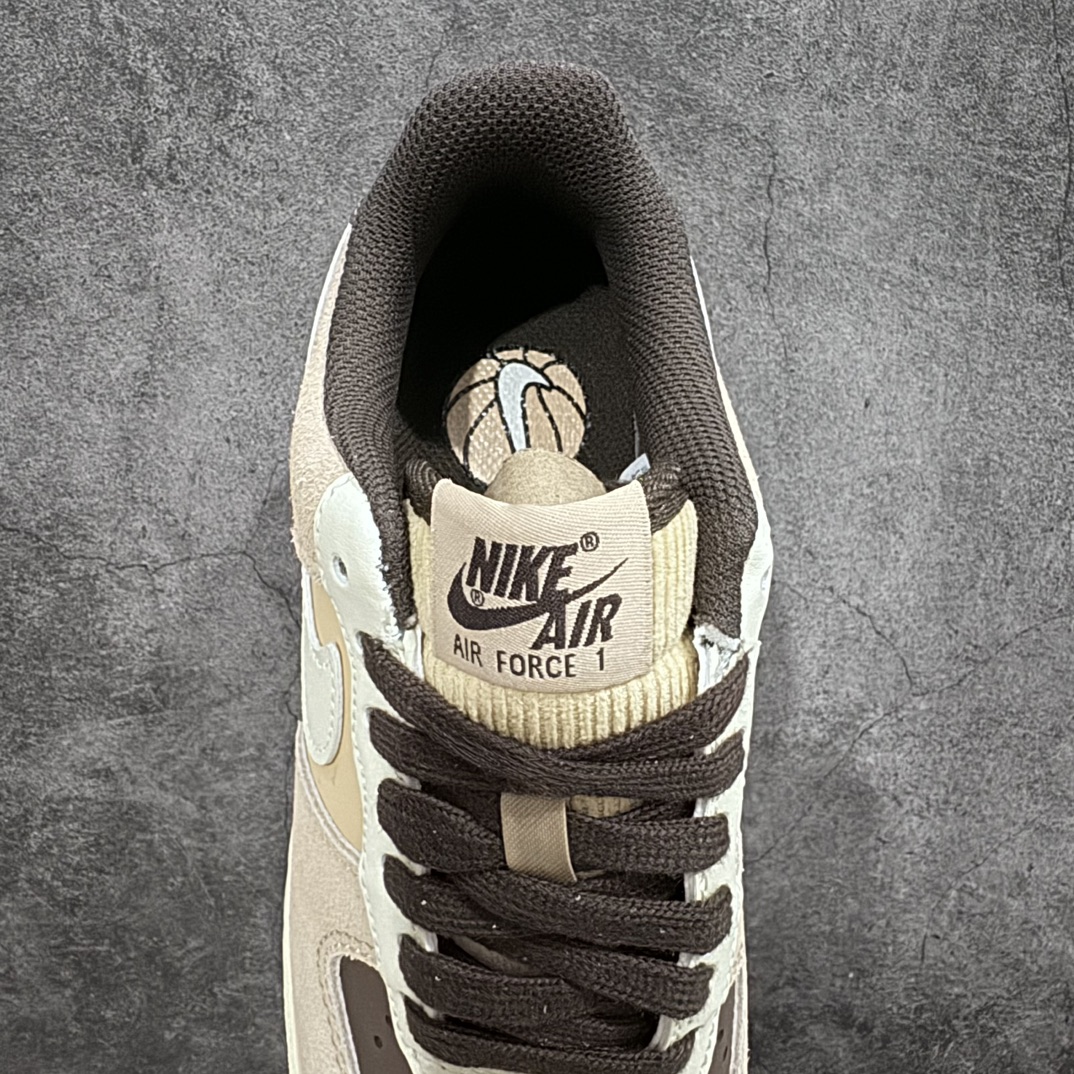 Nk Air Force 1'07 Low Black Moon Color Beige Brown Stitching Air Force One Low-top Casual Sneakers FB8878-200