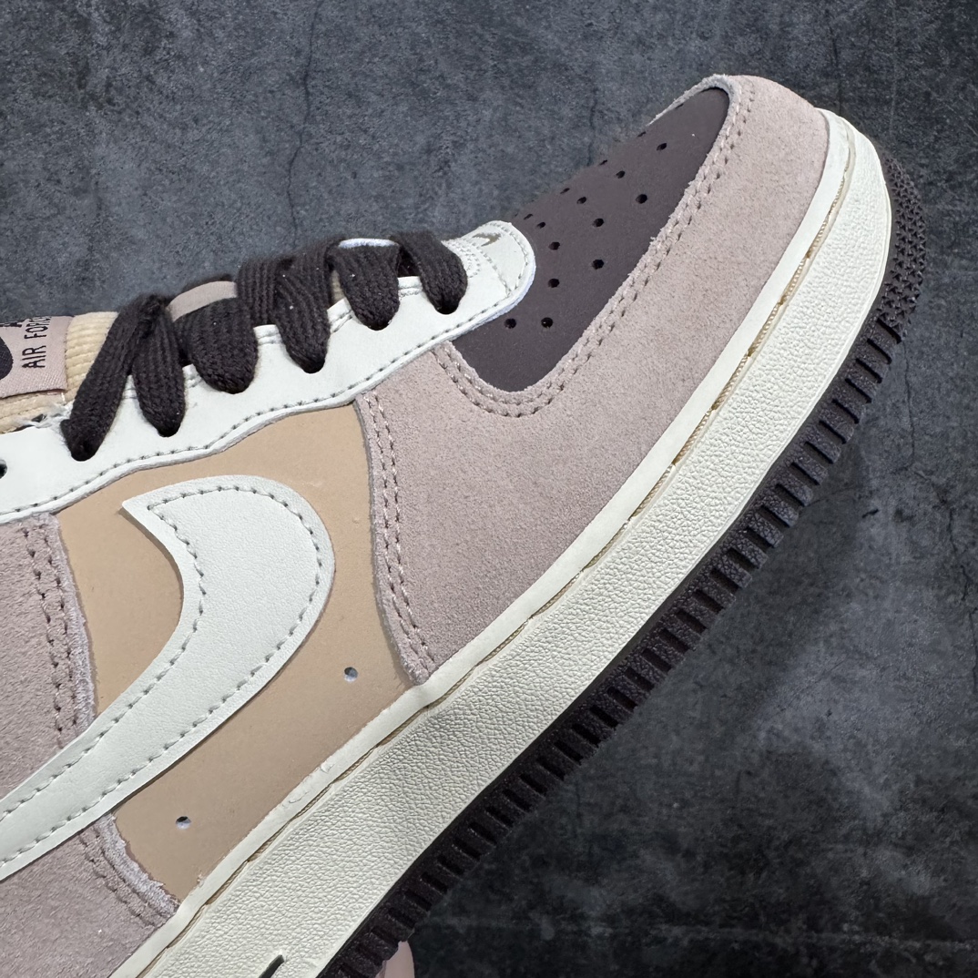 Nk Air Force 1'07 Low Black Moon Color Beige Brown Stitching Air Force One Low-top Casual Sneakers FB8878-200