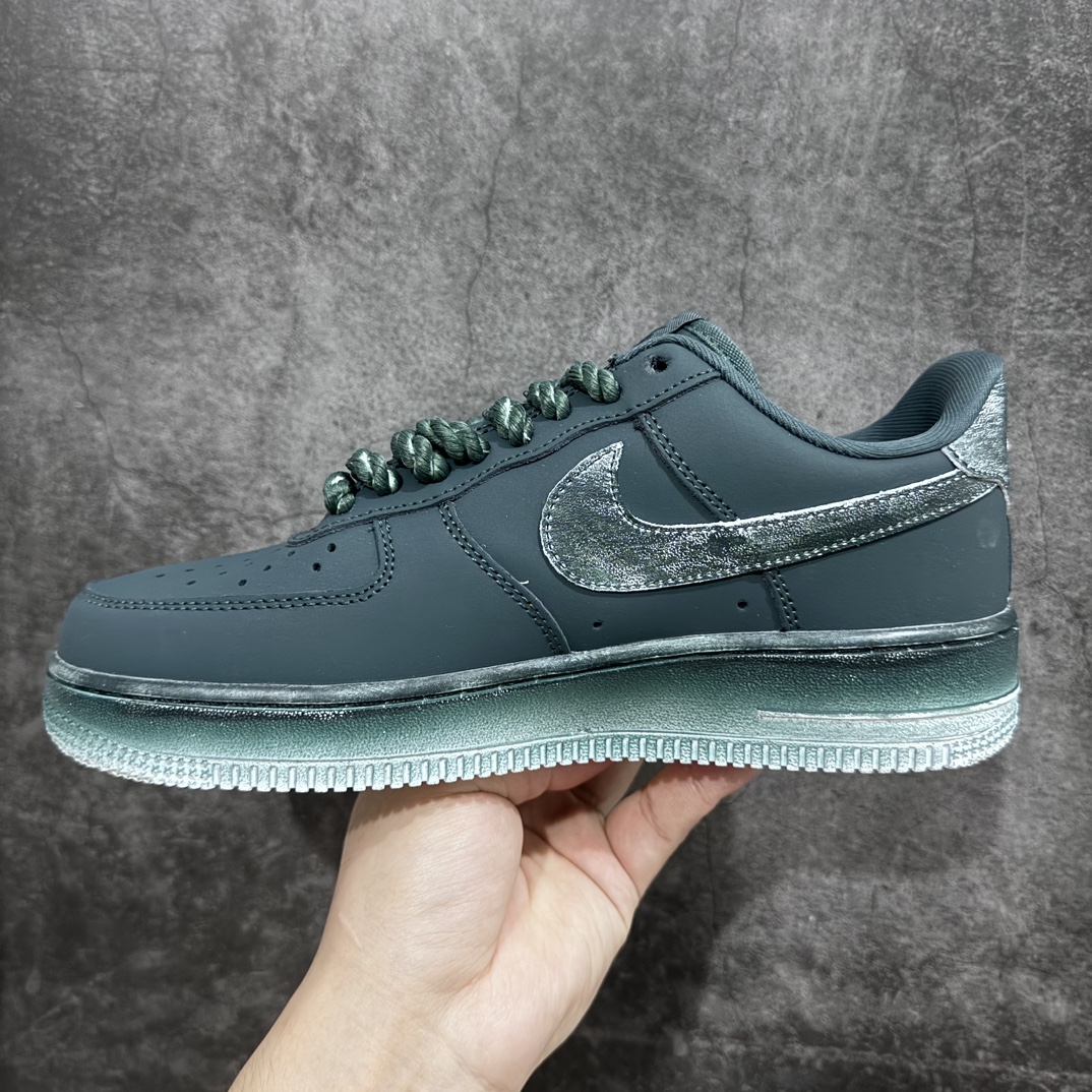 Nk Air Force 1'07 Low custom made old dark green dark green Air Force One low-top casual sneakers 315122-222