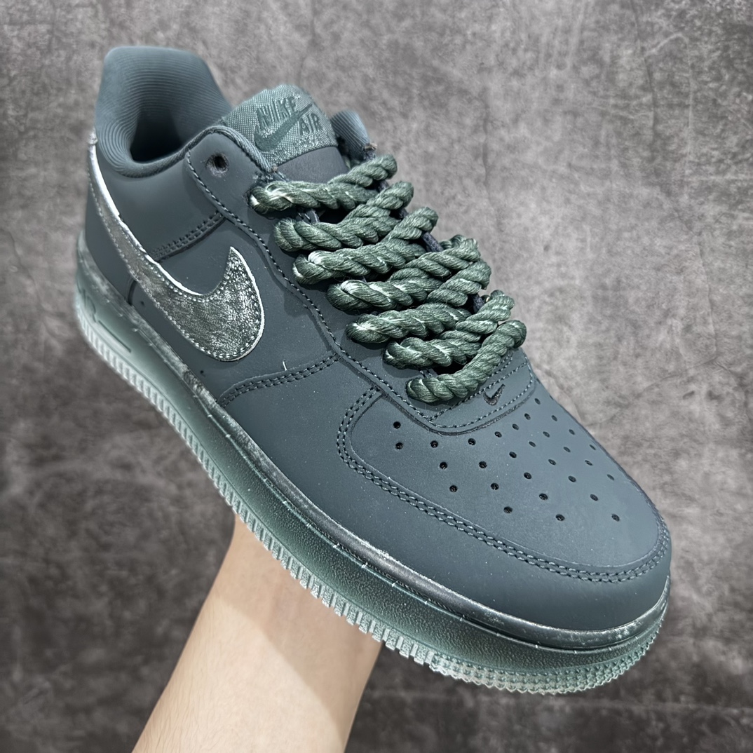 Nk Air Force 1'07 Low custom made old dark green dark green Air Force One low-top casual sneakers 315122-222