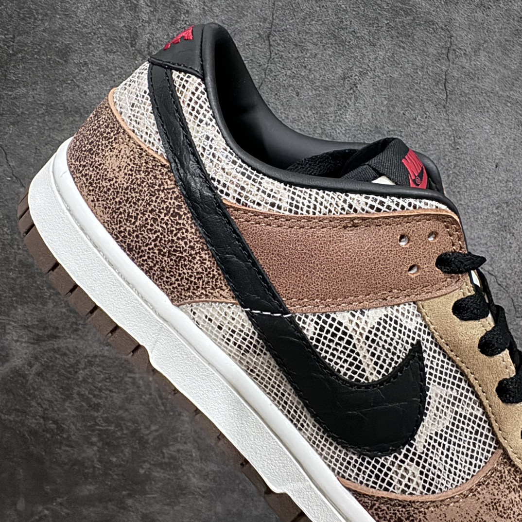 [Pure original L version] Nk Dunk Low limited edition snake pattern mocha SB low-top casual skateboard shoes FJ5434-120