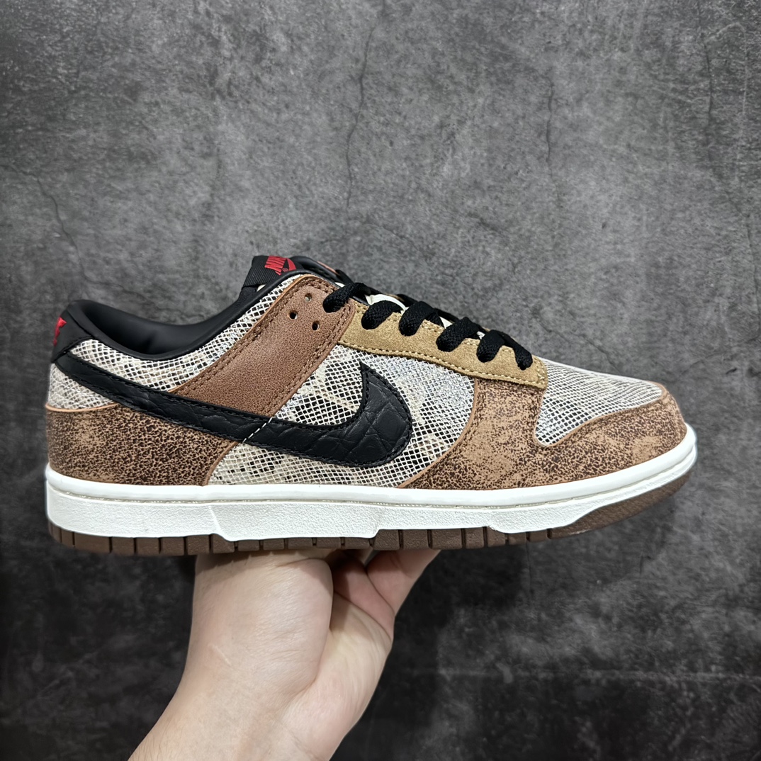 [Pure original L version] Nk Dunk Low limited edition snake pattern mocha SB low-top casual skateboard shoes FJ5434-120