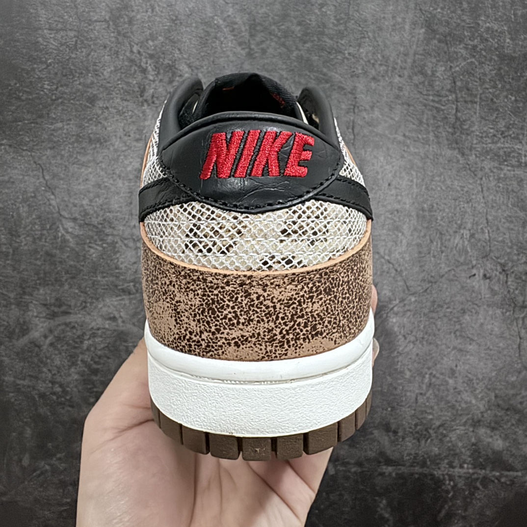 [Pure original L version] Nk Dunk Low limited edition snake pattern mocha SB low-top casual skateboard shoes FJ5434-120