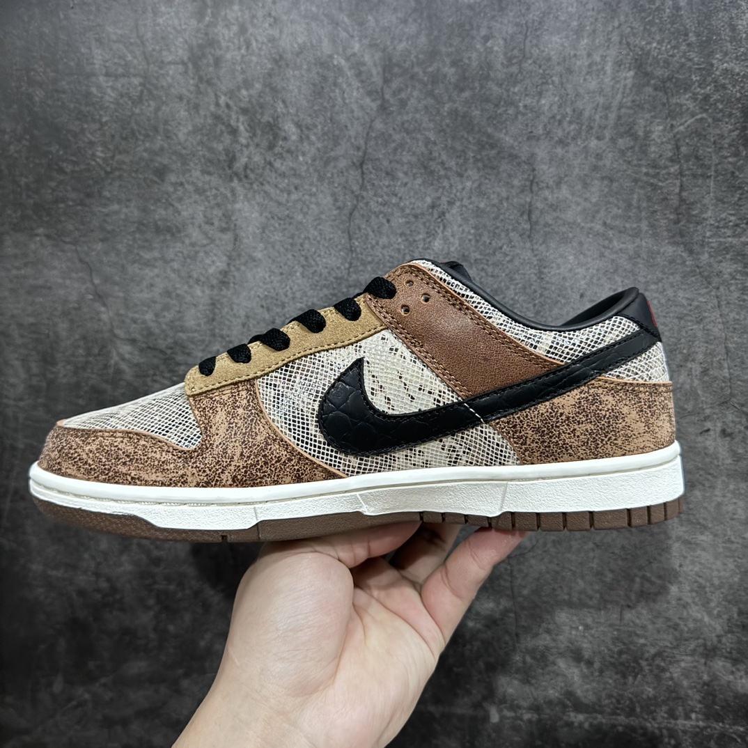 [Pure original L version] Nk Dunk Low limited edition snake pattern mocha SB low-top casual skateboard shoes FJ5434-120