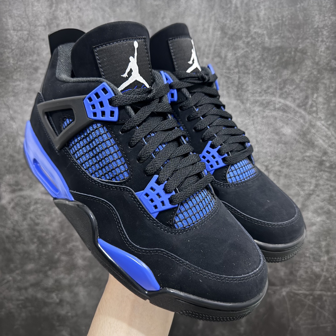 【TK至尊版】Air Jordan 4 Retro AJ4 乔4黑蓝 皇家蓝  CT8527-018nn目前市面所有大厂中 品质材料细节最好的一个版本n原汁原味完美呈现四代版型 一比一鞋头弧度高度趴度鞋身弧度原厂麂皮绒皮料材质 数据细节工艺流程均保持公司一致细节品控鞋型随意秒杀市面版本  原厂TPU网格鞋带扣 正确内里网布 菱角分明不变形无多余毛边 柔软性质感一致于原鞋 原厂织唛标 原厂飞人电绣工艺 独家绑鞋带手法 印刷中底布 四线拉帮 米色美纹纸贴合固定 进口港宝加持 后跟自然饱满 全鞋荧光划线卡点 追求极致完美 每一双都是工艺品 多重QC质检 超越公司货的品控标准 实实在在的免检产品  尺码：40 40.5 41 42 42.5 43 44 44.5 45 46 47.5nn 尺码：40 40.5 41 42 42.5 43 44 44.5 45 46 47.5-莆田鞋批发中心