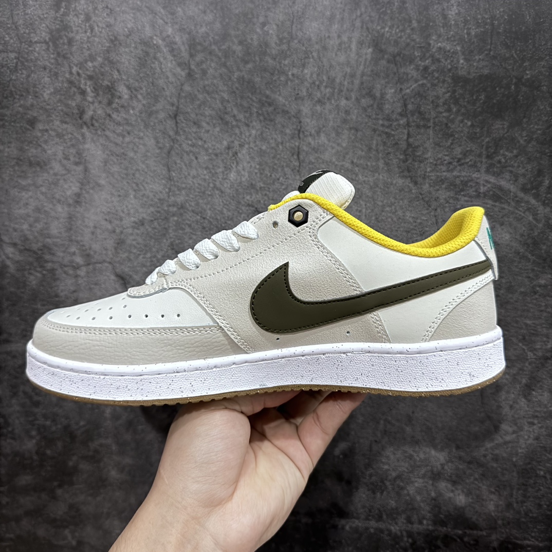 [Pure original] Nike Court Vision Low Small Air Force Light Gray Army Green Casual Sports Shoes FV3630-131