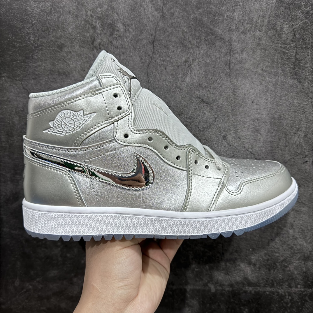 [K version pure original] Air Jordan AJ1 Retro Golf Golf Liquid Silver FD6815-001